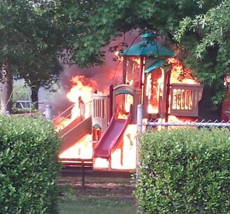 Picture of playground fire. (Courtesy: Nikky Allen)