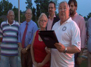 Pictured: Bill Peagler addresses his supporters after winning the runoff.