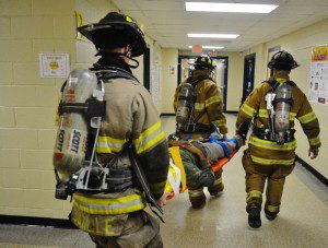 Cainhoy Tornado Drill March 26 2015 Simulated Student Injury 4
