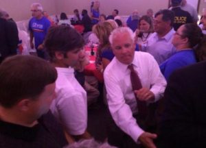 Lewis shakes hands following his victory Tuesday night. (Via Raymond Owens/Twitter)