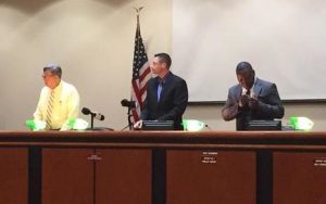 Pictured L to R: Melvin "M.C." Bellew, Derrick Burbage and Anthony Smalls (Courtesy: Lara Rolo/Twitter)