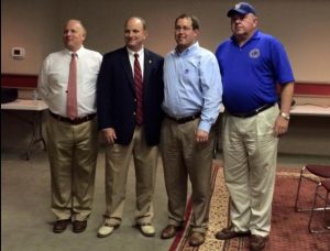 From L to R: Jay Law, Mayor Michael Locklier, Chad Sweatman and David Dennis (Courtesy: Susan 