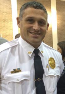 Pictured: Chief Dennis Turner at a recent police academy graduation. He is six months into the job as Hanahan Police Chief.