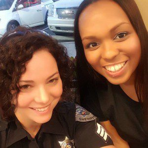 Pictured: Kimber with friend and co-worker, Sgt. Teela Antwine
