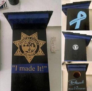 Pictured: The special "Show Your Support" birdhouses Hallman is creating in honor of Gist.