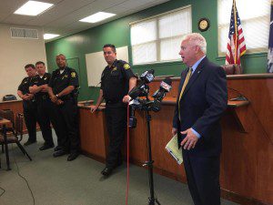 Sheriff Lewis addresses the media on Thursday