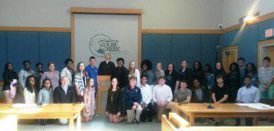 Judge Johnson welcomes students from Goose Creek High School during the recent field trip.