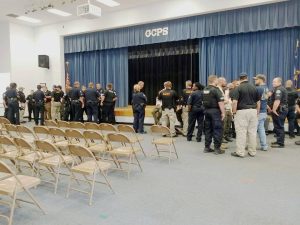 Team briefing meeting before heading out (Via BCSO)
