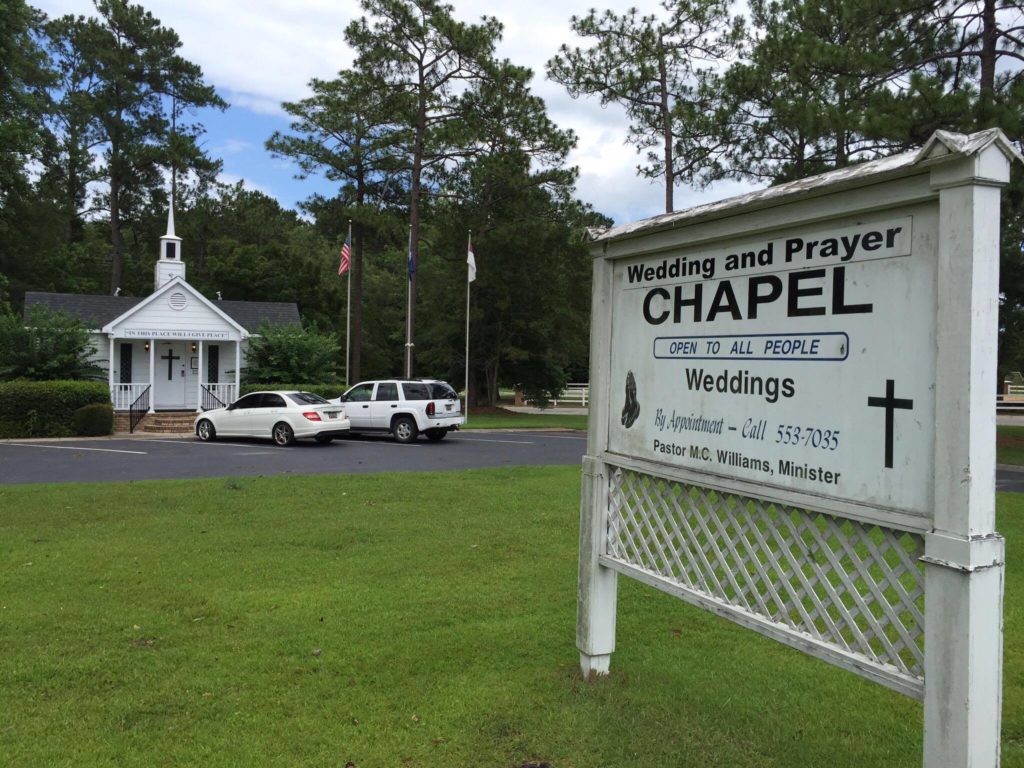 The chapel is located at 222 Saint James Avenue in Goose Creek. 