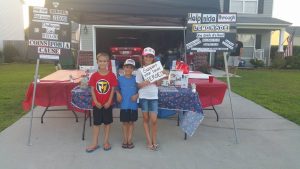 Pictured: Mackenzie, 9, Mason, 8, and Logan, 6. The siblings attend Nexton Elementary School.