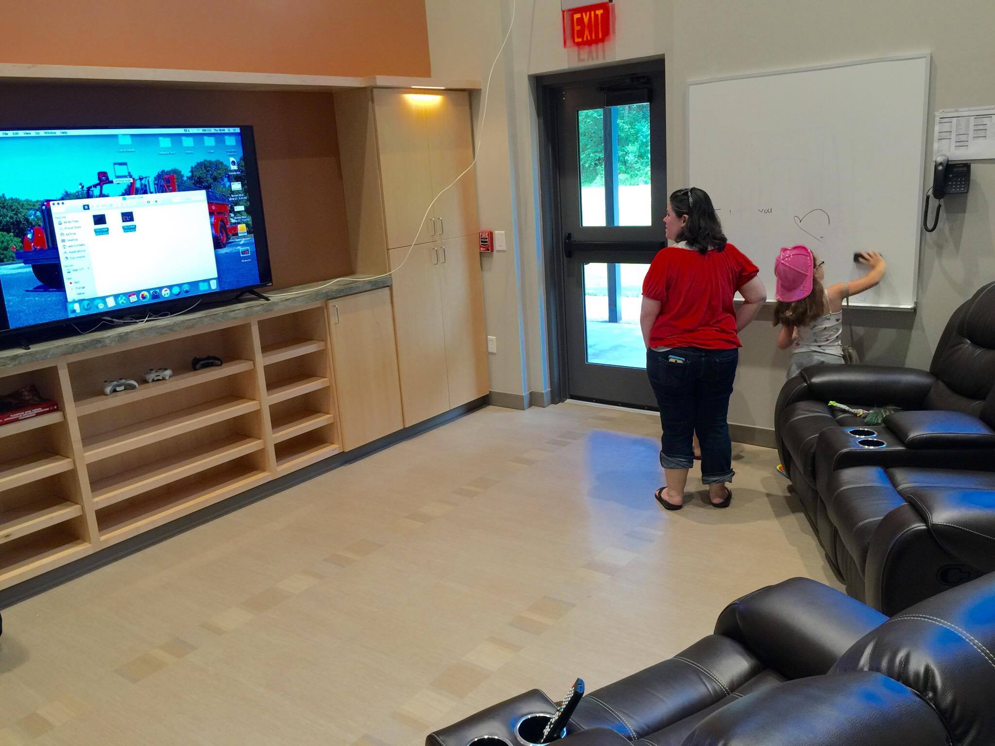 The lounge/TV room at the new station.