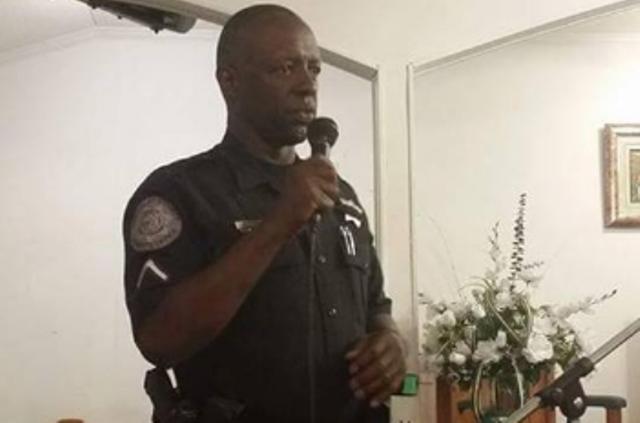 A Berkeley County Sheriff's Deputy addresses the audience inside the church. (Image Courtesy: Randy Smalls)