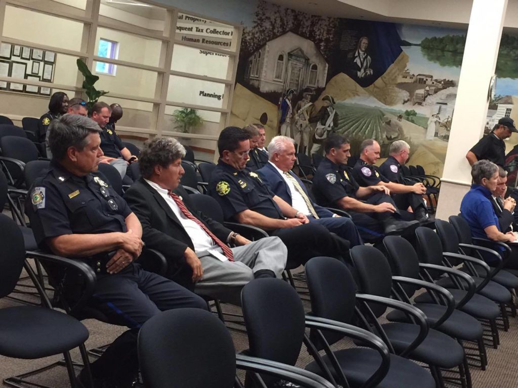 Several local police chiefs spoke in support of the re-accreditation of BCSO.