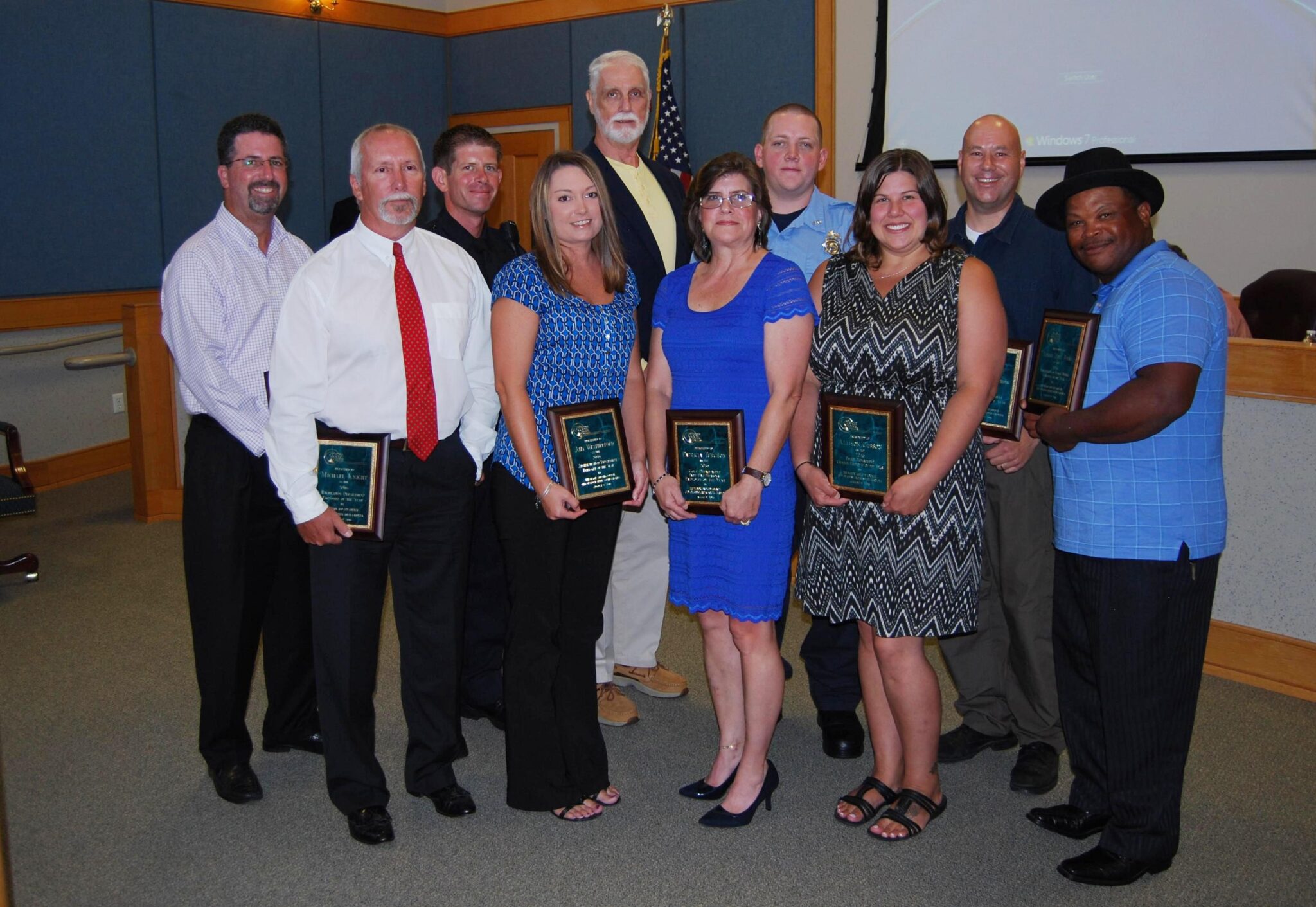 City of Goose Creek 2016 honorees (l-r) Bobby Donnellan, Michael Knight, Justin Hart, Amy Weatherford, Rick Buckner, Patricia Turchon, Sean Nordaby, Allison Gibson, Jason Strong and Ezekiel “Zeke” Banks.
