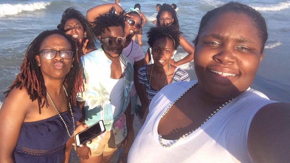 Pictured: Qyamha with friends.