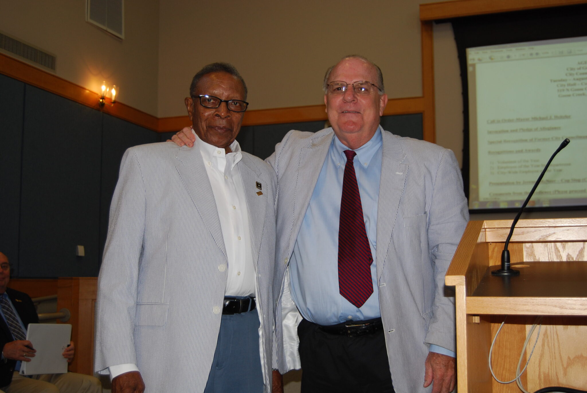 Pictured: John McCants and Mayor Michael Heitzler