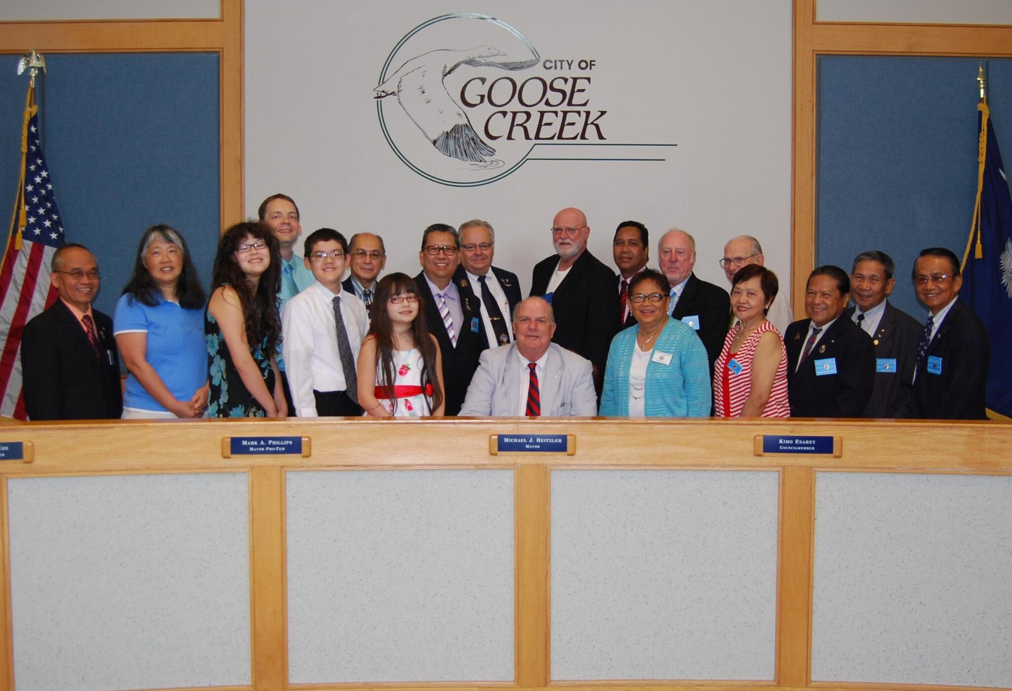 Goose Creek Mayor Michael Heitzler signs the Knights of Columbus Family Week proclamation on Monday, Aug. 8 at City Hall. Mayor Heitzler is joined by Knights of Columbus Council 11991 members, including Deputy Grand Knight Jim Kelly and Family Director Frank Bautista. 