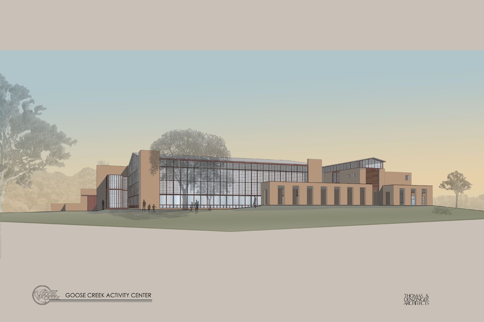 An architectural rendering of the new facility, which will house a 10,837-square-foot gymnastics center.