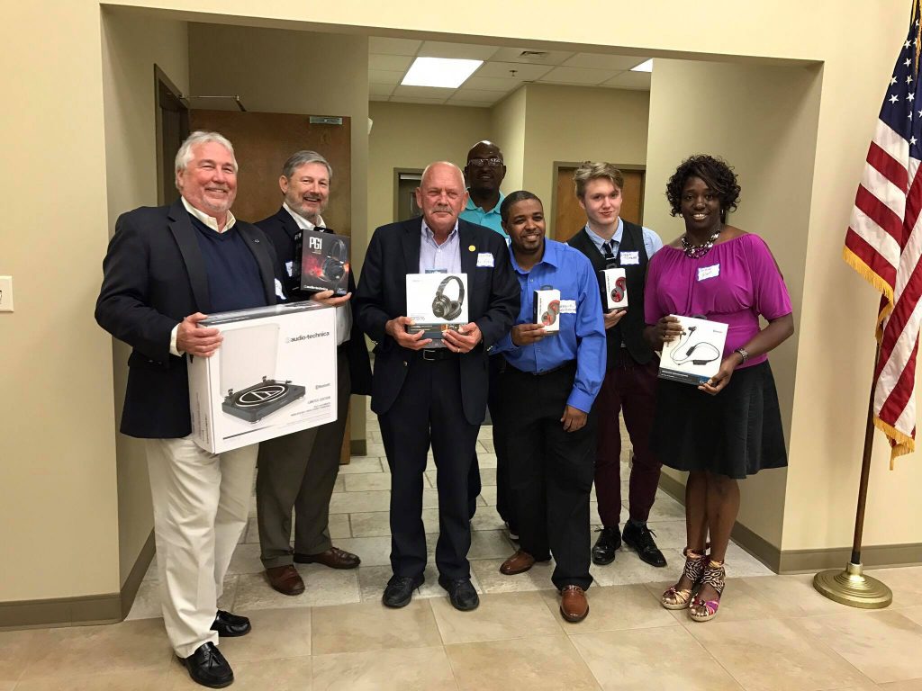 Several people won raffle prizes at the grand opening event, including County Supervisor Bill Peagler who had joked earlier he wanted to buy a turntable!