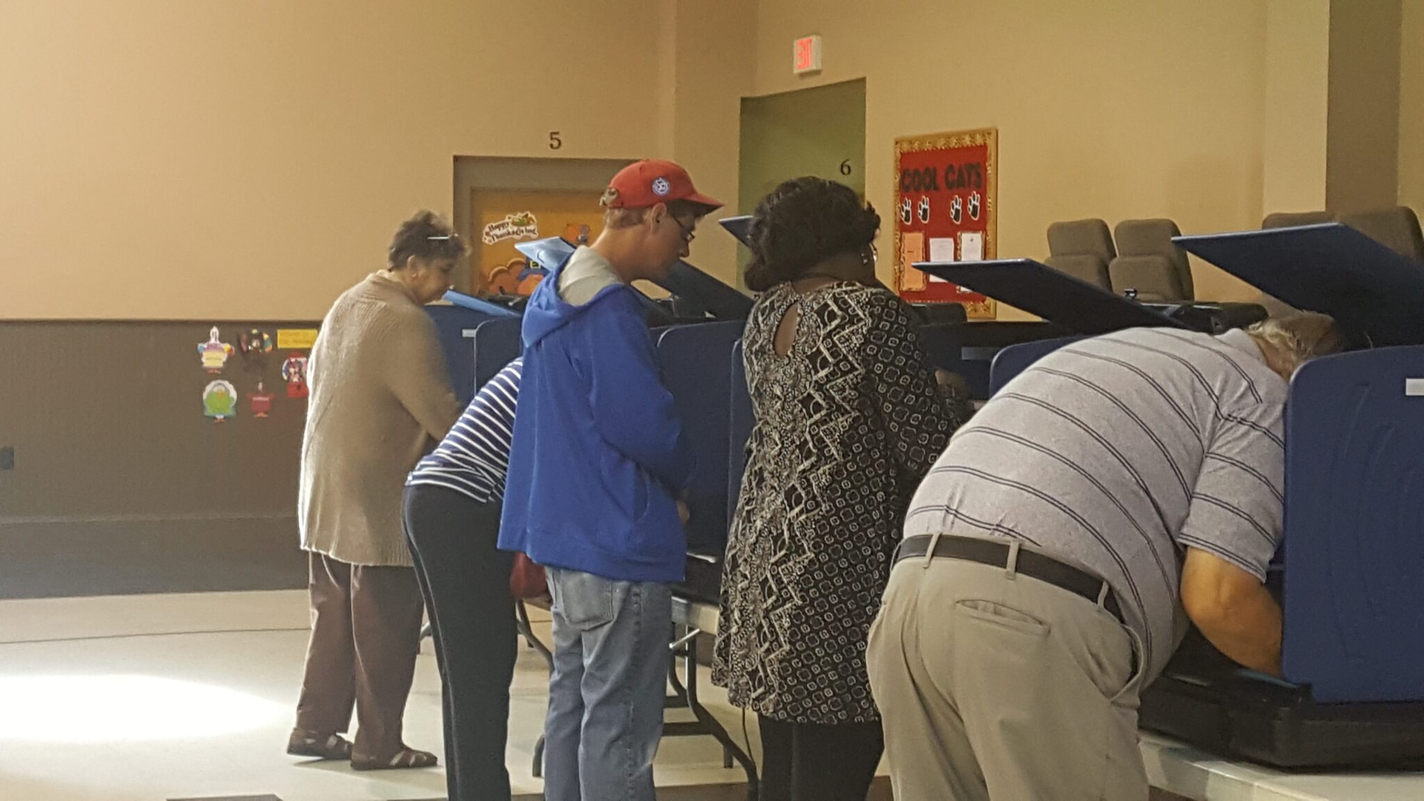 Voters casting their votes at Metro North Church. The wait was around 30 minutes at lunch time. (Via Nikki Gaskins)