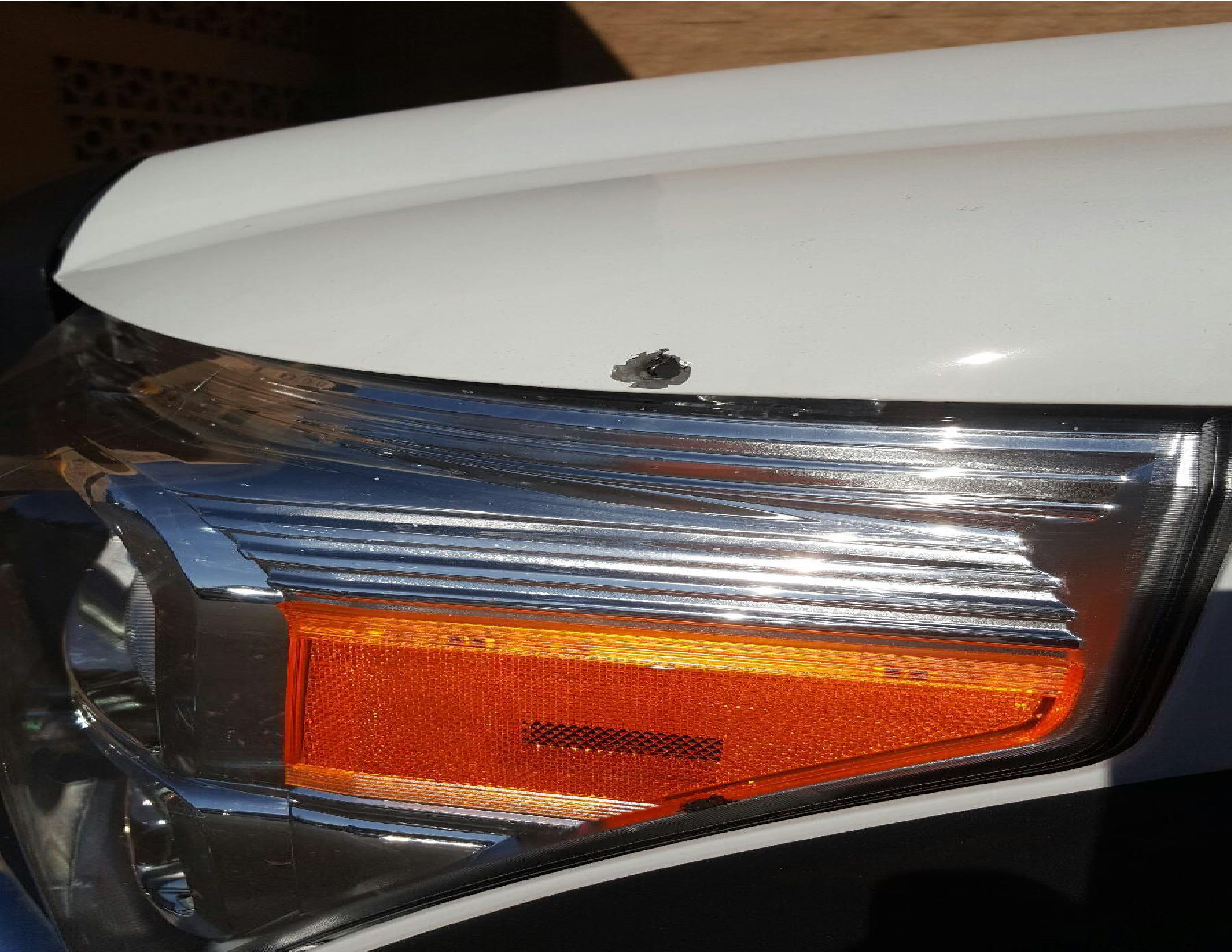 Pictured: A bullet from the armed robbery struck one of Walmart's grocery trucks.