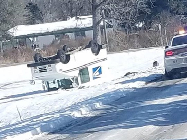 USPS Delivery Truck Flips Upside Down on Icy Road The Berkeley Observer
