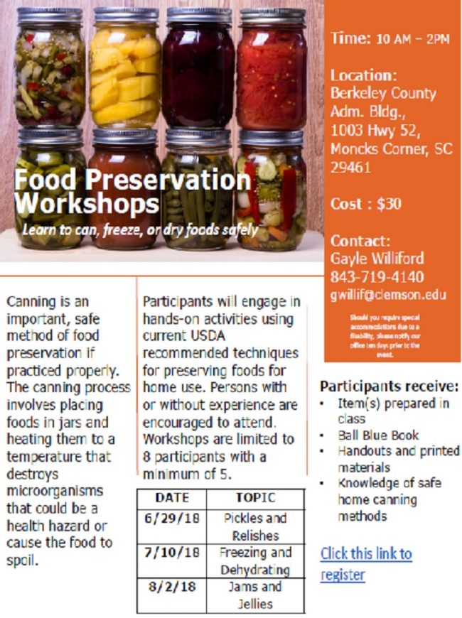 Clemson Extension to Offer Canning Classes Soon The Berkeley Observer