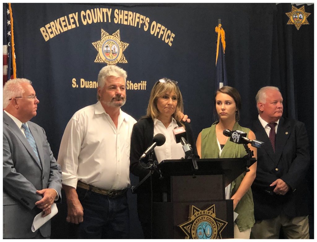 Vicky Hall, the mother of Kadie Major, talks to media.