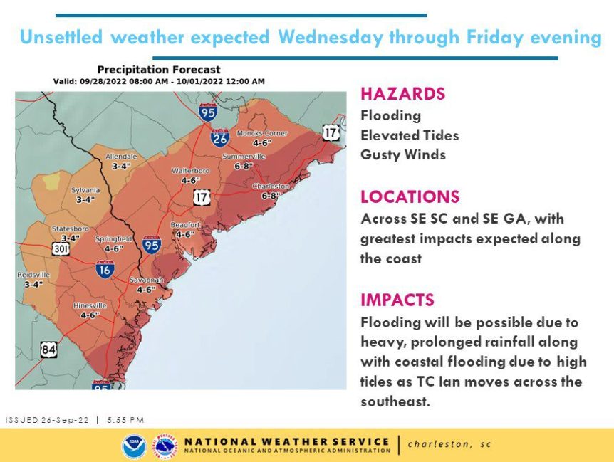 Hurricane Ian Tropical Storm Winds, Heavy Rainfall Possible For